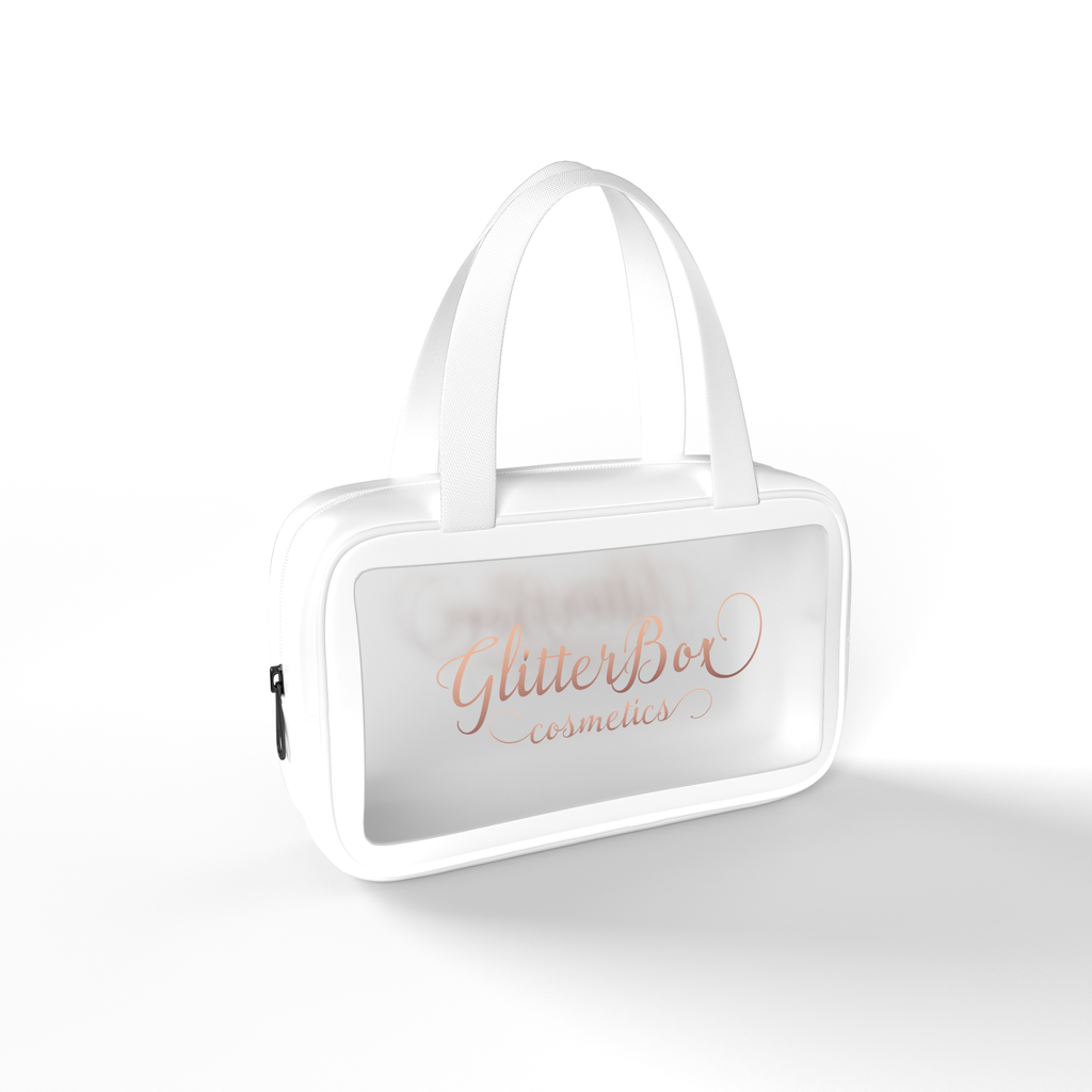 Top Handle Cosmetics Bag - White-MyGlitterBox