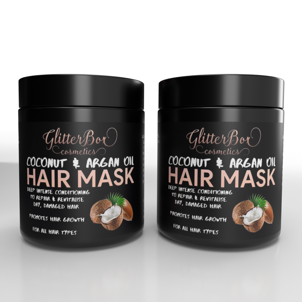 Coconut & Argan Oil Hair Mask - 250ml (Twin Pack)-MyGlitterBox