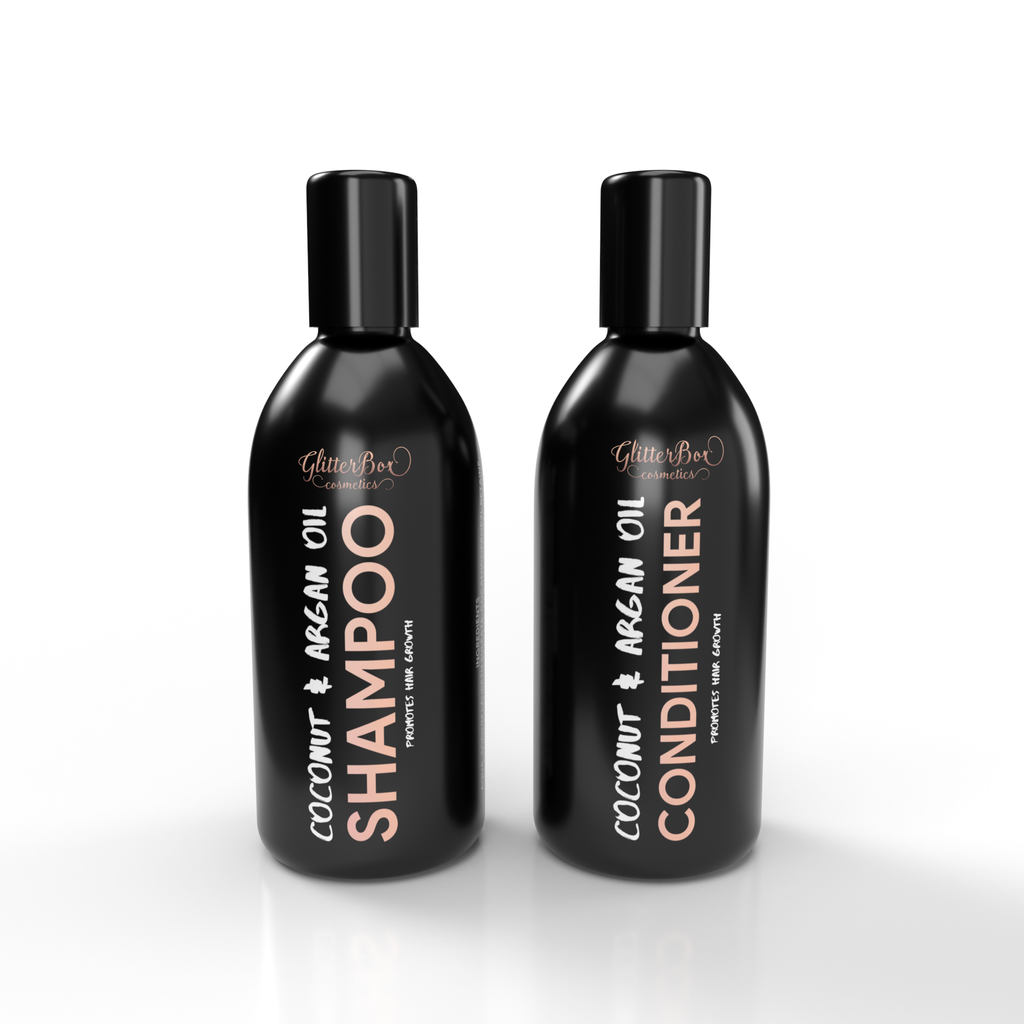 Coconut & Argan Oil Shampoo & Conditioner Set - 100ml Travel Size-MyGlitterBox