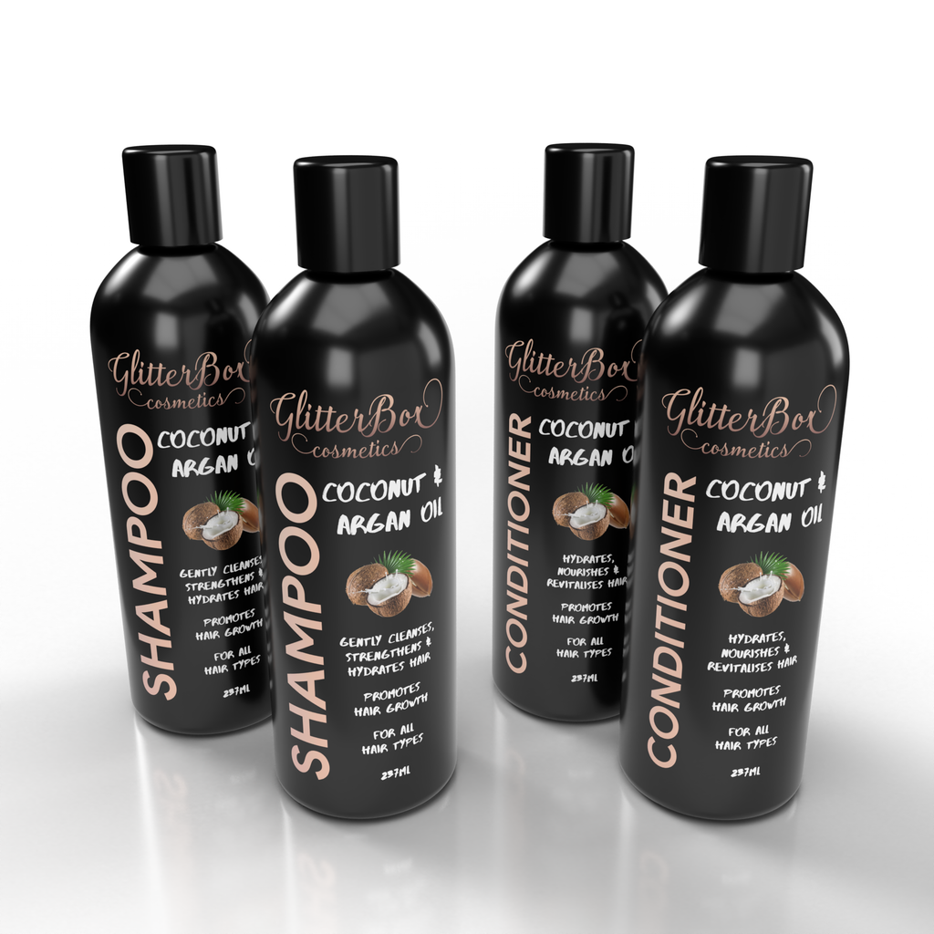 Coconut & Argan Oil Shampoo & Conditioner (Twin Pack)-MyGlitterBox