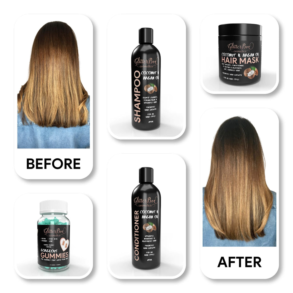 Coconut & Argan Oil Hair Mask - 250ml (Twin Pack)-MyGlitterBox